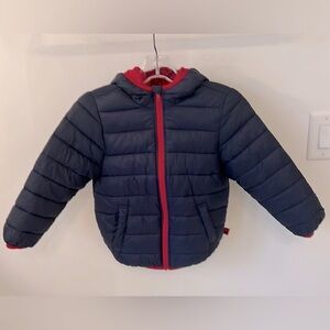 United Colors of Benetton kids unisex red and blue puffer jacket with hood